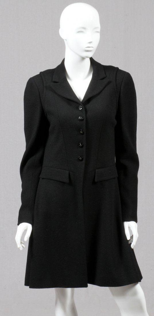 CHANEL BLACK WOOL & SILK DRESS & JACKET ENSEMBLE (1 of 2)