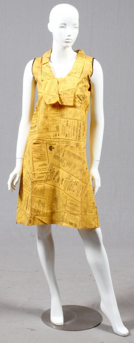 AMERICAN YELLOW PAGES PAPER DRESS 1960S (1 of 2)