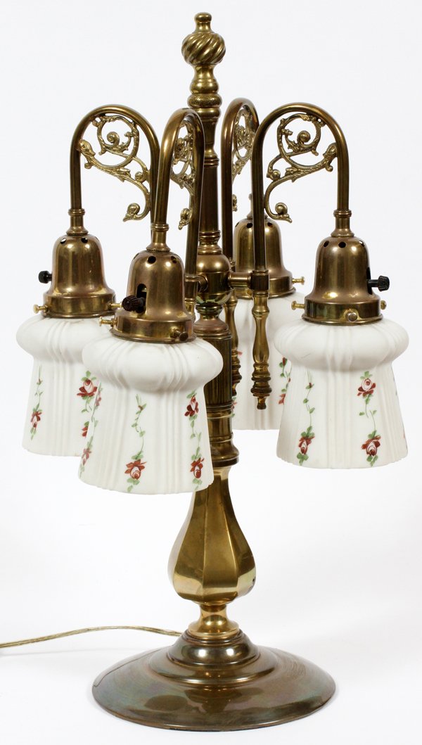 BRASS FOUR-LIGHT TABLE LAMP (1 of 2)