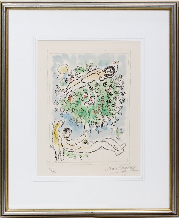 MARC CHAGALL COLOR LITHOGRAPH 1977 (1 of 3)