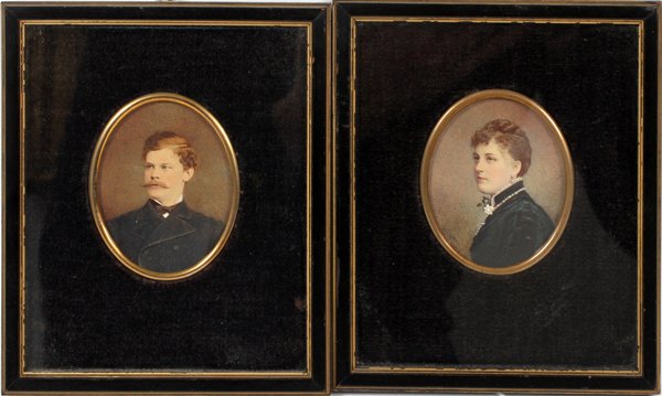 AMERICAN MINIATURE WATERCOLOR PORTRAITS, TWO (1 of 3)