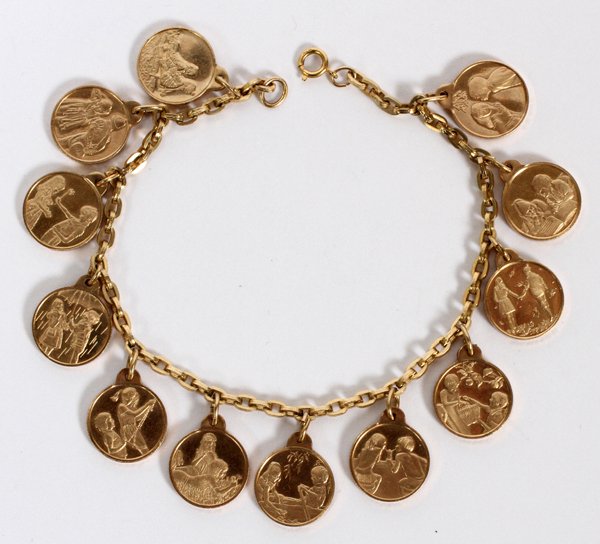 14 KT YELLOW GOLD HEAVY ROLO LINK CHAIN BRACELET (1 of 2)