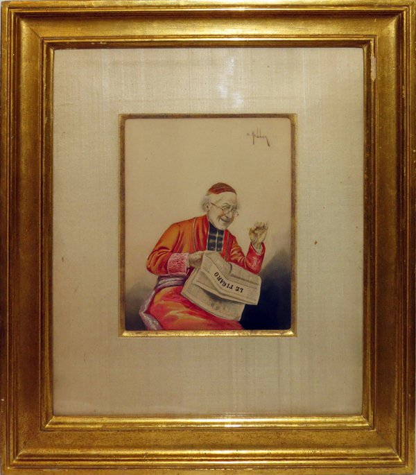 E. HELLER WATERCOLOR ON PAPER C. 1900 (1 of 2)