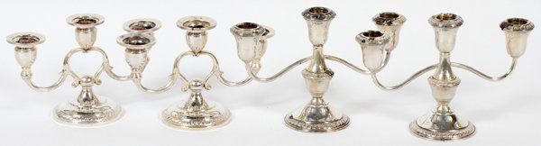 STERLING CANDLEHOLDERS, 2 PAIRS (1 of 2)