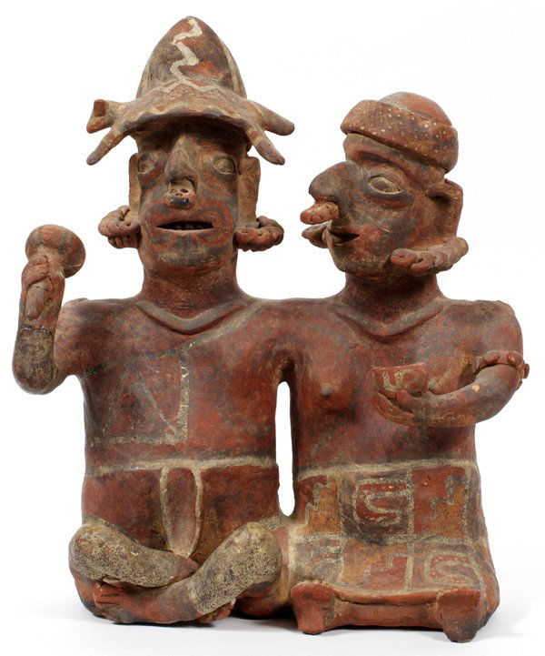PRE-COLUMBIAN STYLE POTTERY FIGURAL GROUP (1 of 3)