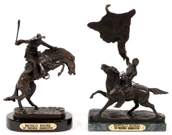 AFTER FREDERIC REMINGTON RESTRIKE BRONZE SCULPTURES (1 of 2)