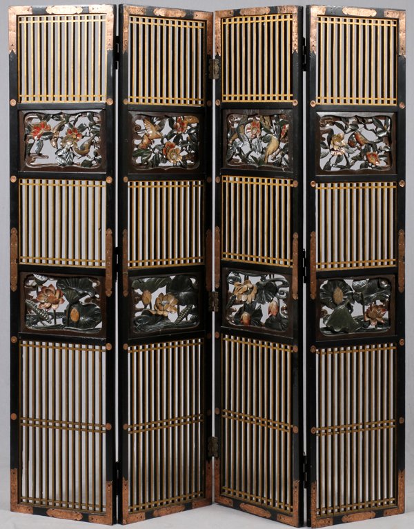 JAPANESE FOUR-PANEL SCREEN C. 1870 (1 of 3)