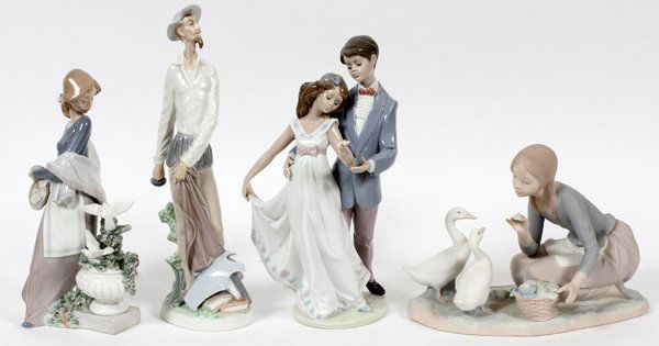LLADRO PORCELAIN FIGURINES, 4 PIECES (1 of 2)