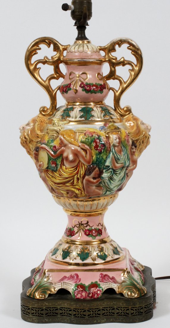CAPODIMONTE ITALIAN POTTERY LAMP (1 of 1)