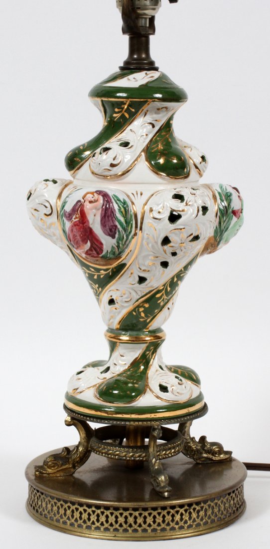 CAPODIMONTE ITALIAN POTTERY LAMP (1 of 1)