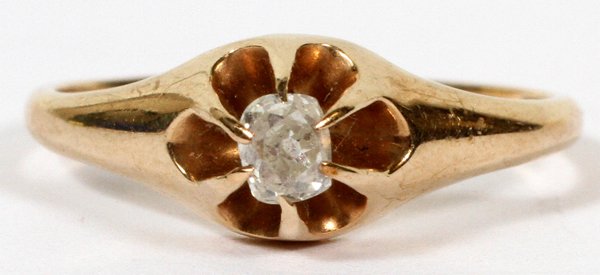 DIAMOND & 14KT YELLOW GOLD BABY RING (1 of 2)