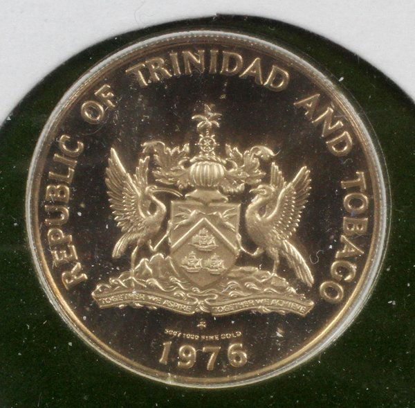 $100.DOLLAR 1976 GOLD PROOF COIN TOBAGO &TRINIDAD (1 of 2)
