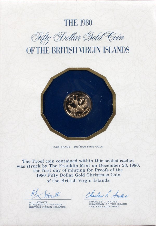 1980 $50.DOLLAR GOLD COIN FRANKLIN MASTER MINT (1 of 1)