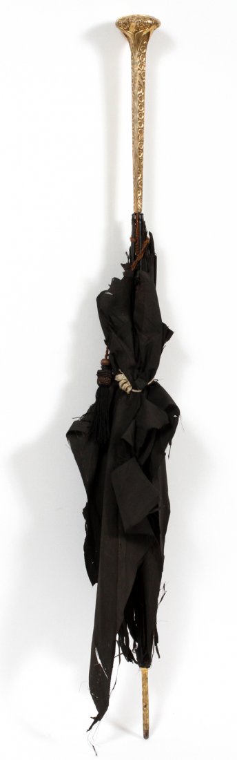 ART NOUVEAU PARASOL, GOLD FILLED HANDLE C. 1880 (1 of 2)