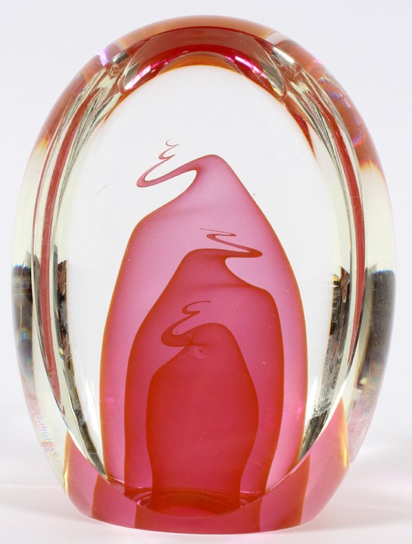 MICHAEL O'KEEFE STUDIO GLASS PAPERWEIGHT 1987 (1 of 4)