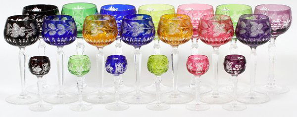 Bavarian Colored Cut Crystal Wine Glasses 20 Pieces Mar 19 2016 Dumouchelles In Mi bavarian colored cut crystal wine glasses 20 pieces