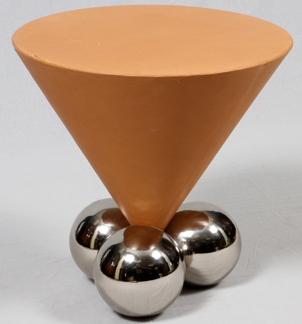 CONTEMPORARY LEATHER OCCASIONAL TABLE (1 of 3)