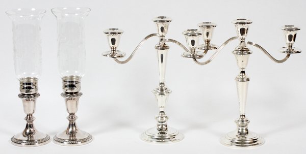 GORHAM & HUNT SILVER CO. CANDELABRA & LAMPS (1 of 2)