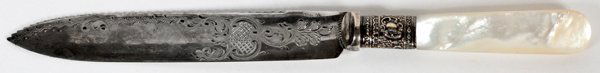 ENGLISH PEARL HANDLE FRUIT KNIFE SHEFFIELD C. 1900 (1 of 3)