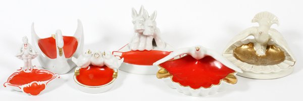 BAVARIAN PORCELAIN FIGURAL ASHTRAYS NEUTETTAU (1 of 2)