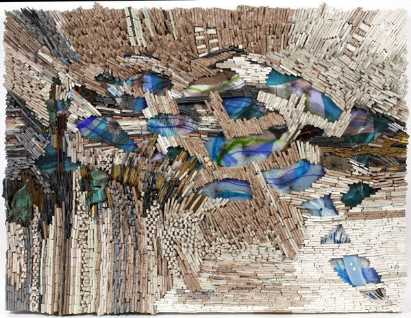 GLEN MICHAELS TILE, GLASS & METAL WALL SCULPTURE (1 of 4)