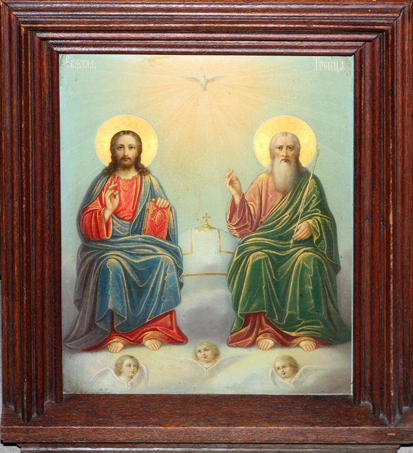 RUSSIAN ICON OIL ON OAK PANEL (1 of 5)