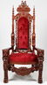 CARVED MAHOGANY THRONE CHAIR