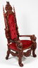 CARVED MAHOGANY THRONE CHAIR - 2
