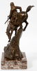 AFTER FREDERIC REMINGTON MARBLE & BRONZE SCULPTURE - 2
