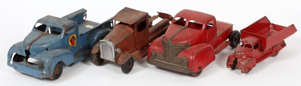 VINTAGE METAL TOY TRUCKS FOUR (1 of 1)