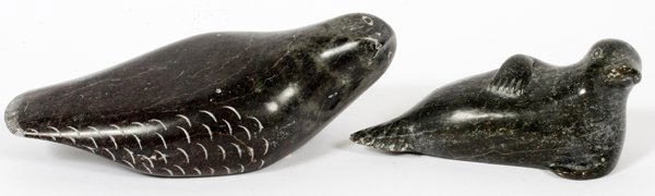 SIGNED INUIT CARVED HARD STONE (1 of 2)