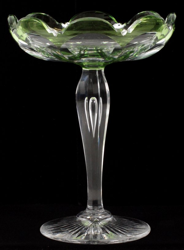 CRYSTAL OVERLAY COMPOTE C. 1900 (1 of 2)
