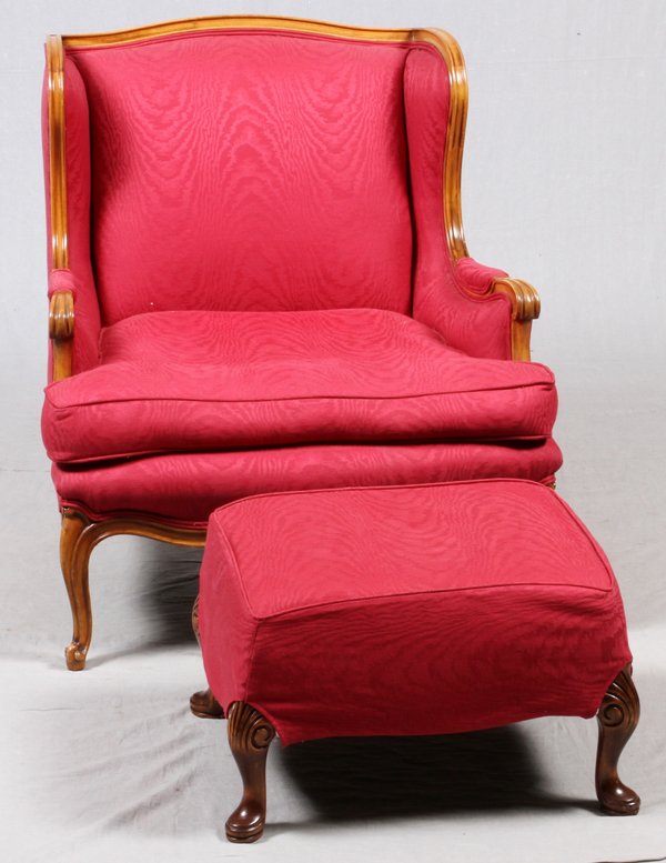 FRENCH CARVED WALNUT BERGERE & SIMILAR FOOTSTOOL (1 of 2)