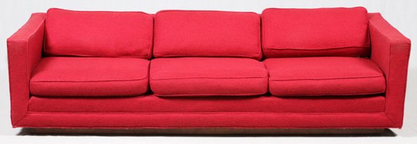 MILO BAUGHMAN MID-CENTURY MODERN PEDESTAL BASE SOFA (1 of 2)