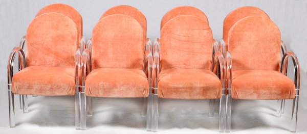 ATTRIBUTED TO CHARLES HOLLIS JONES ARMCHAIRS, EIGHT (1 of 3)