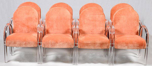 ATTRIBUTED TO CHARLES HOLLIS JONES ARMCHAIRS, EIGHT (1 of 3)