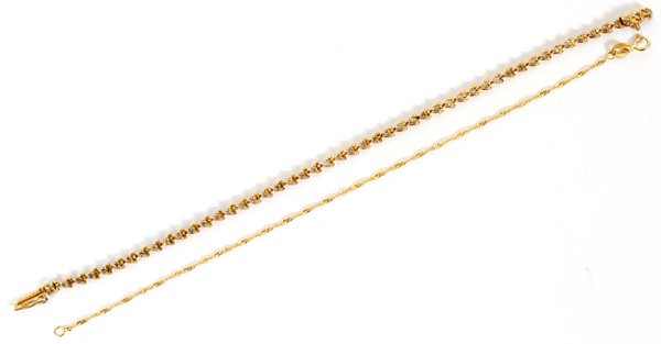 ITALIAN 14KT YELLOW GOLD & DIAMOND BRACELETS (1 of 2)