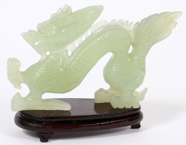 CHINESE SERPENTINE CARVED SERPENT (1 of 2)