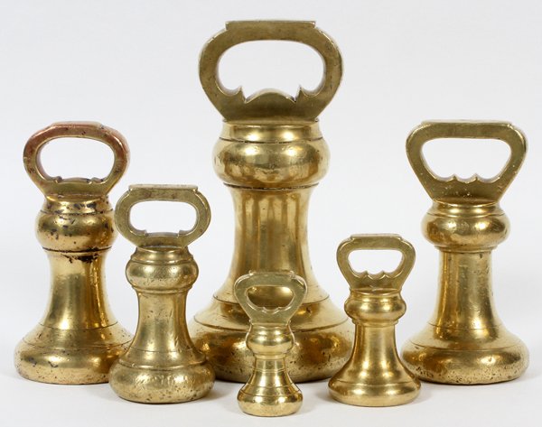 ANTIQUE BRASS WEIGHTS SIX (1 of 2)