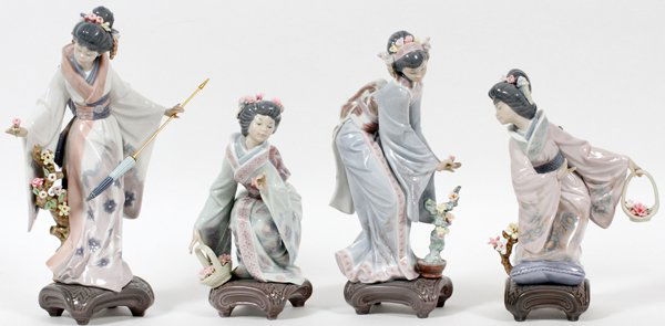 LLADRO PORCELAIN FIGURES, FOUR (1 of 2)