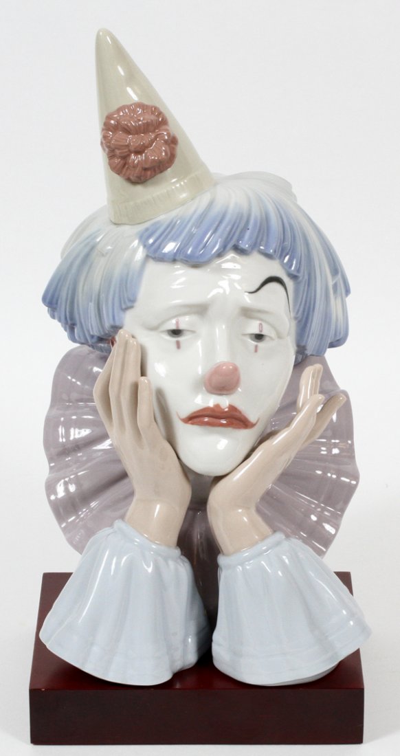 LLADRO PORCELAIN BUST OF CLOWN (1 of 2)