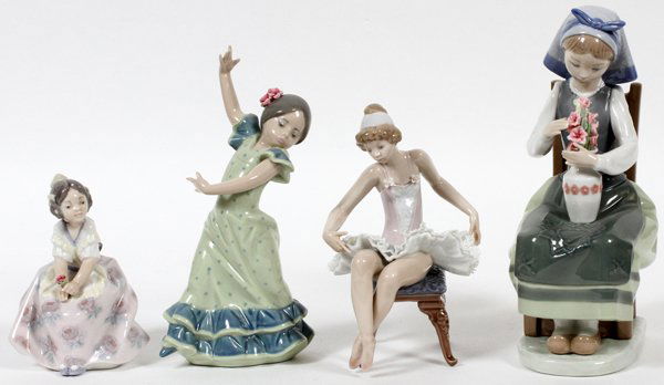 LLADRO PORCELAIN FIGURES, FOUR (1 of 2)