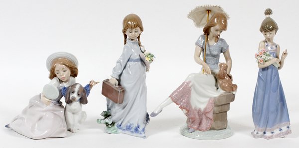 LLADRO PORCELAIN FIGURES, FOUR (1 of 2)