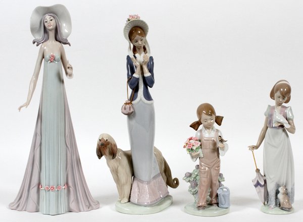 LLADRO PORCELAIN FIGURES, FOUR (1 of 2)