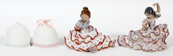 LLADRO PORCELAIN FIGURES AND OBJECTS, FOUR (1 of 2)