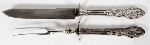 GORHAM 'MYTHOLOGIQUE' STERLING CARVING SET C.1888 (1 of 2)