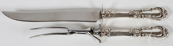 REED & BARTON 'BURGUNDY' STERLING CARVING SET (1 of 1)