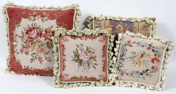DECORATIVE NEEDLEPOINT PILLOWS FOUR (1 of 1)