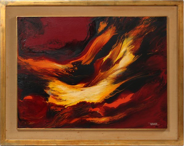 LEONARDO NIERMAN OIL ON MASONITE: LEONARDO NIERMAN, (MEX. 1932) OIL ON MASONITE H 23.5" W 31.5":Signed. Nierman, born in Mexico in 1932. Purchased in 1977 directly from the artist. For a high resolution photo