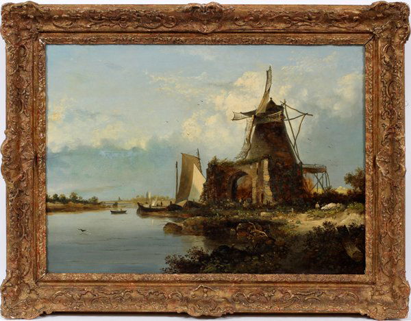 DUTCH OIL ON WOOD PANEL 19TH.C. (1 of 3)